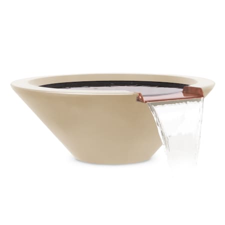 The Outdoor Plus 31 Round Cazo Water Bowl - GFRC Concrete - Vanilla - OPT-31RWO-VAN